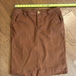 Main Street Exchange Adrian Brown Knee-Length Skirt